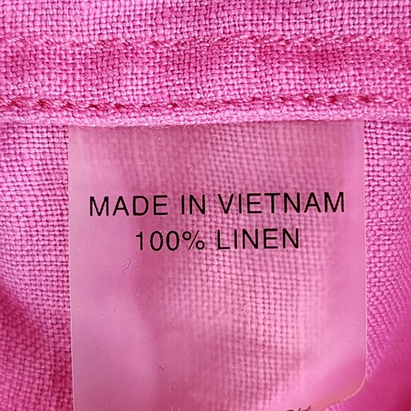 Womens Pink Chaus Sport Linen Shirt Button Up Long Sleeve Pockets Size L - Picture 7 of 11